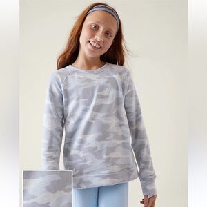 Athleta Girl Warm Up Blue Camo Sweatshirt